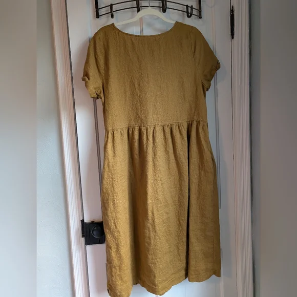 Pyne & Smith No. 15 Linen Day Dress, Cumin, XL - Picture 4 of 9